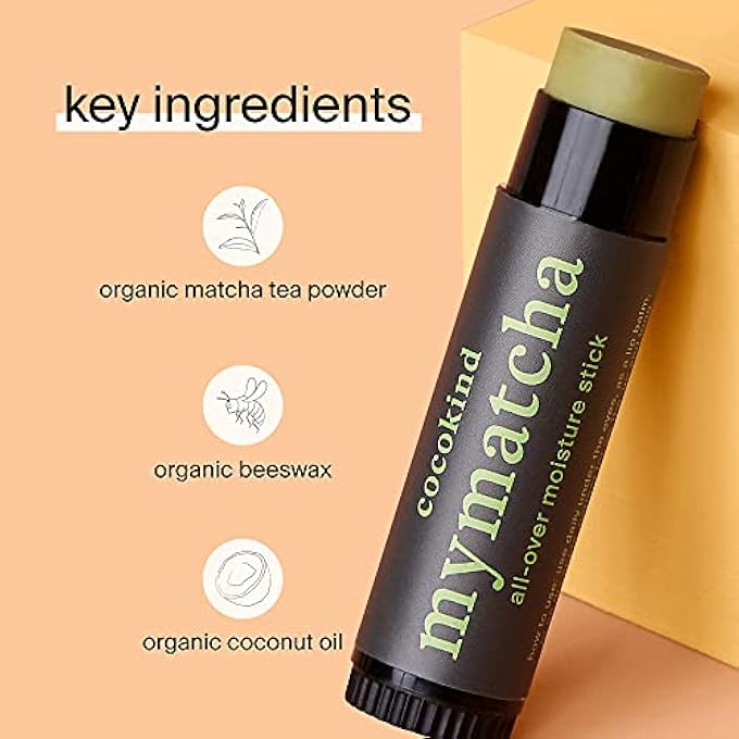 Cocokind MYMATCHA ALL-OVER MOISTURE STICK, LIP BALM AND EYE CREAM FOR DRY SKIN, WITH ORGANIC COCONUT OIL AND BEESWAX, GREEN TEA MASK STICK - Image 3